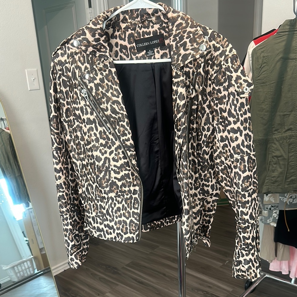Colleen Lopez Black and Brown Leather Jacket